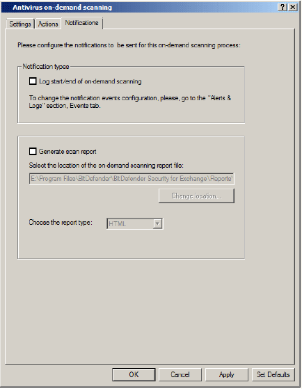 How to configure the Antivirus module of the Bitdefender Security for Exchange Antivirus on-demand scanning